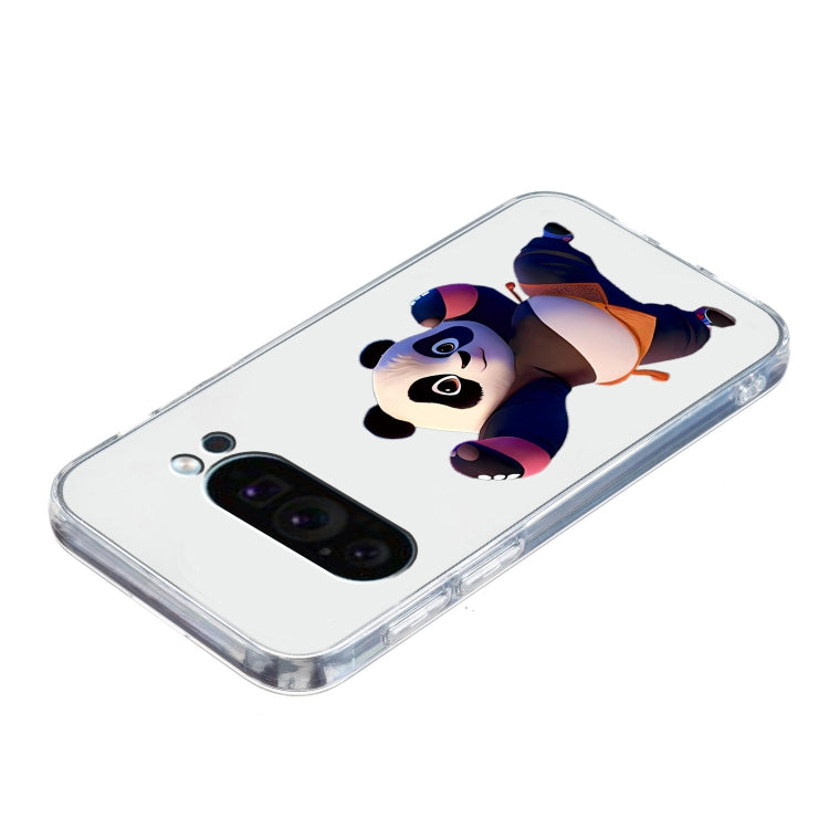 For Google Pixel 9 Colored Drawing Pattern Transparent TPU Phone Case(Panda) by buy2fix