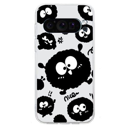 For Google Pixel 9 Colored Drawing Pattern Transparent TPU Phone Case(Black Eye) by buy2fix