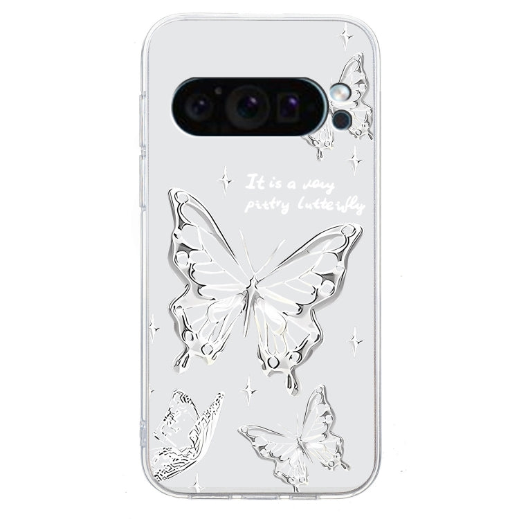 For Google Pixel 9 Colored Drawing Pattern Transparent TPU Phone Case(Butterflies) by buy2fix