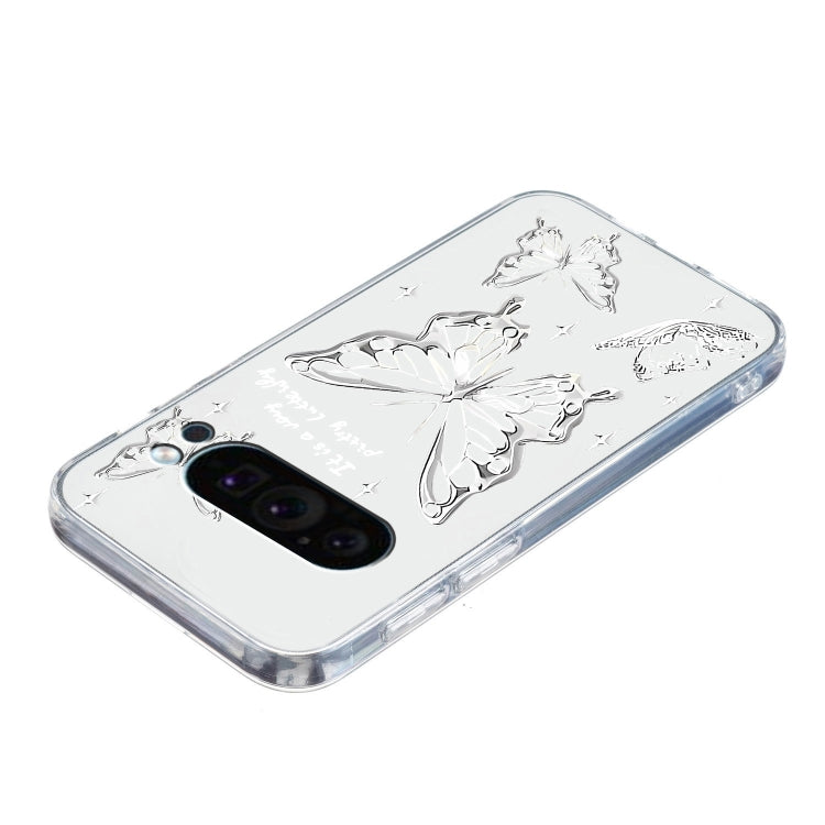 For Google Pixel 9 Colored Drawing Pattern Transparent TPU Phone Case(Butterflies) by buy2fix