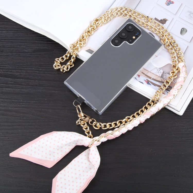 Mobile Phone Anti-lost Silk Scarf Half Pack Long Lanyard(Pink) - Lanyards & Wrist Straps by buy2fix | Online Shopping UK | buy2fix