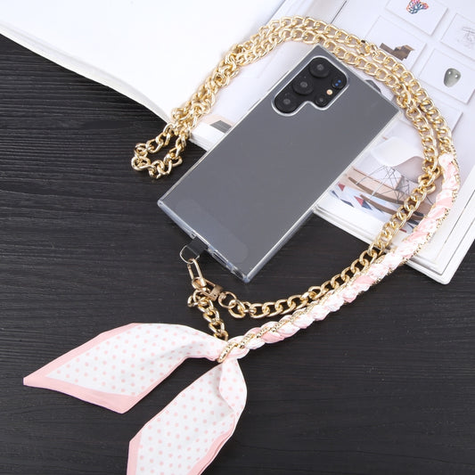 Mobile Phone Anti-lost Silk Scarf Half Pack Long Lanyard(Pink) - Lanyards & Wrist Straps by buy2fix | Online Shopping UK | buy2fix
