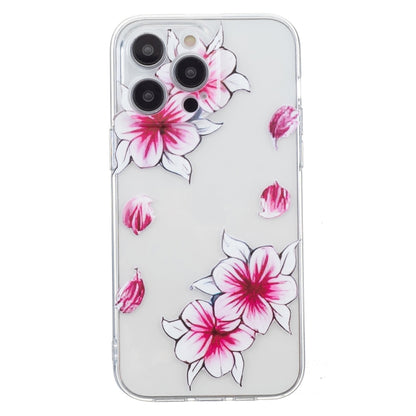 For iPhone 16 Pro Max Colored Drawing Pattern Transparent TPU Phone Case(Sakura) by buy2fix