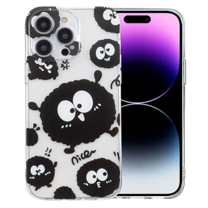 For iPhone 16 Pro Max Colored Drawing Pattern Transparent TPU Phone Case(Black Eye) by buy2fix