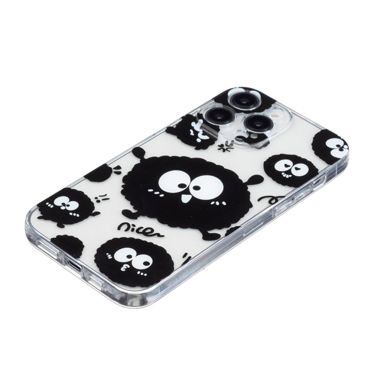 For iPhone 16 Pro Max Colored Drawing Pattern Transparent TPU Phone Case(Black Eye) by buy2fix