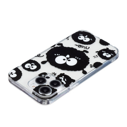 For iPhone 16 Pro Max Colored Drawing Pattern Transparent TPU Phone Case(Black Eye) by buy2fix