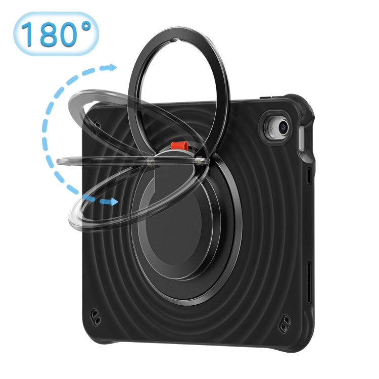 For iPad 2025 / 2022 Rotation Handle Holder Silicone Hybrid PC Tablet Case(Black) - iPad 2025 / 2022 Cases by buy2fix | Online Shopping UK | buy2fix