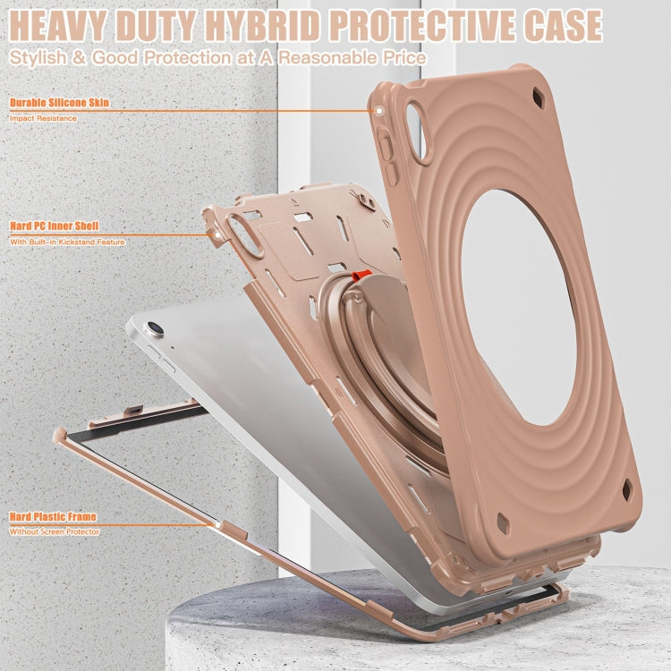 For iPad 2025 / 2022 Rotation Handle Holder Silicone Hybrid PC Tablet Case(Light Coffee) - iPad 2025 / 2022 Cases by buy2fix | Online Shopping UK | buy2fix