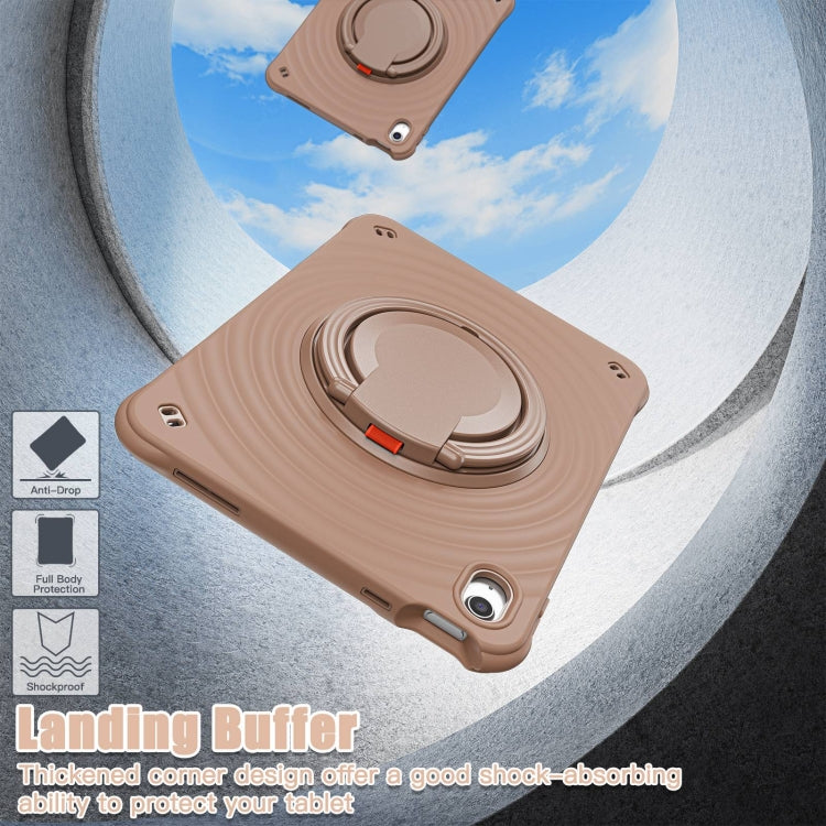 For iPad 2025 / 2022 Rotation Handle Holder Silicone Hybrid PC Tablet Case(Light Coffee) - iPad 2025 / 2022 Cases by buy2fix | Online Shopping UK | buy2fix