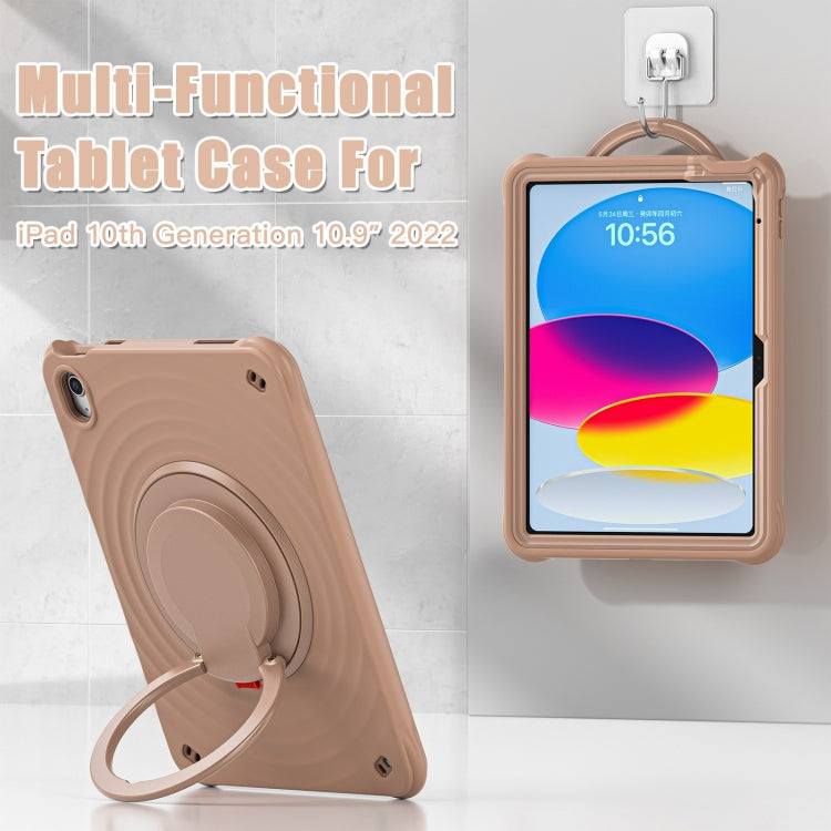 For iPad 2025 / 2022 Rotation Handle Holder Silicone Hybrid PC Tablet Case(Light Coffee) - iPad 2025 / 2022 Cases by buy2fix | Online Shopping UK | buy2fix