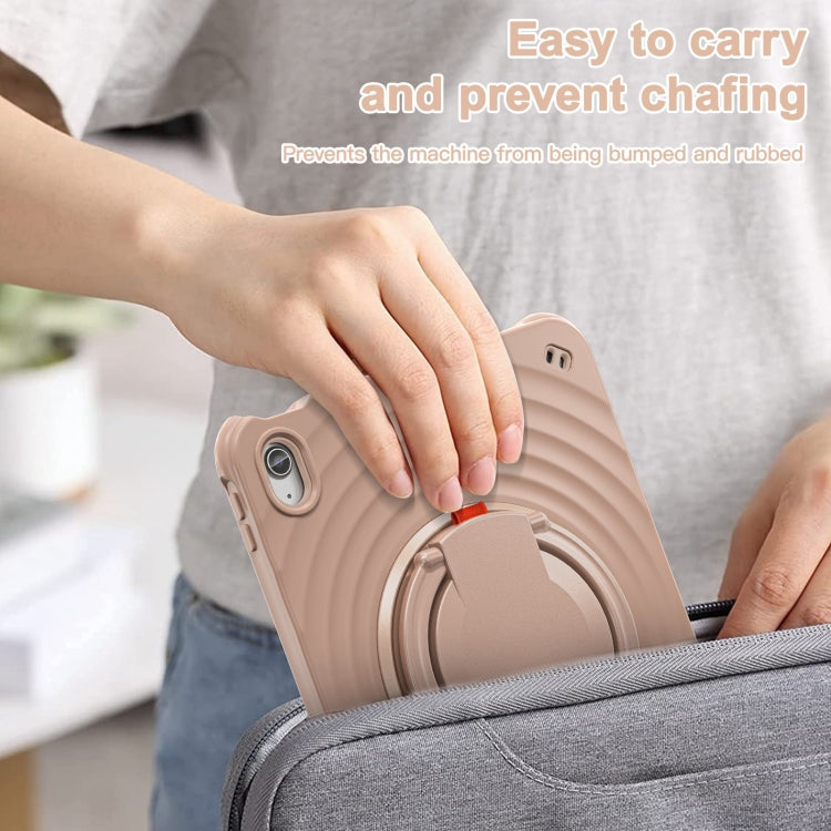 For iPad 2025 / 2022 Rotation Handle Holder Silicone Hybrid PC Tablet Case(Light Coffee) - iPad 2025 / 2022 Cases by buy2fix | Online Shopping UK | buy2fix