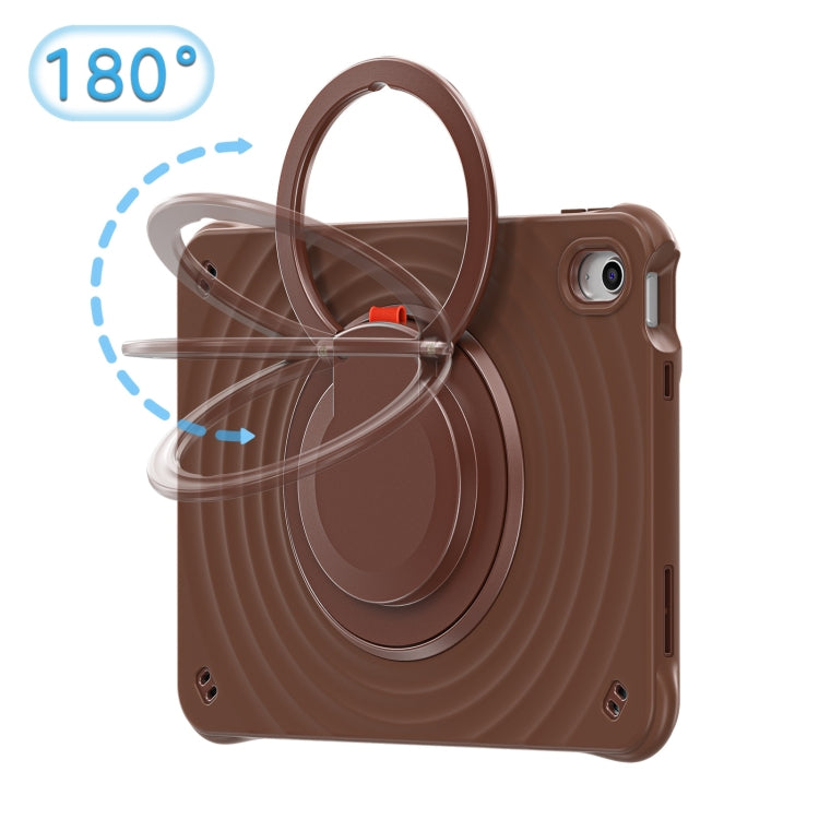 For iPad 2025 / 2022 Rotation Handle Holder Silicone Hybrid PC Tablet Case(Chocolate) - iPad 2025 / 2022 Cases by buy2fix | Online Shopping UK | buy2fix