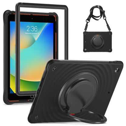 For iPad 10.2 2021 / 2020 / 2019 Rotation Handle Holder Silicone Hybrid PC Tablet Case(Black) - iPad 10.2 Cases by buy2fix | Online Shopping UK | buy2fix