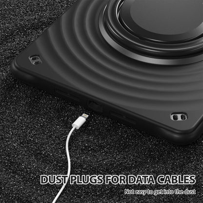 For iPad 10.2 2021 / 2020 / 2019 Rotation Handle Holder Silicone Hybrid PC Tablet Case(Black) - iPad 10.2 Cases by buy2fix | Online Shopping UK | buy2fix