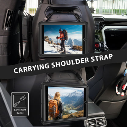 For iPad 10.2 2021 / 2020 / 2019 Rotation Handle Holder Silicone Hybrid PC Tablet Case(Black) - iPad 10.2 Cases by buy2fix | Online Shopping UK | buy2fix