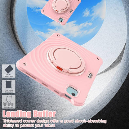 For iPad Air 11 2025 / 2024 Rotation Handle Holder Silicone Hybrid PC Tablet Case(Pink) - iPad Air 11 2025 / 2024 Cases by buy2fix | Online Shopping UK | buy2fix