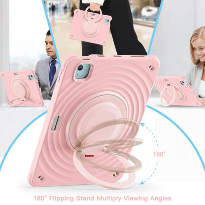For iPad Air 11 2025 / 2024 Rotation Handle Holder Silicone Hybrid PC Tablet Case(Pink) - iPad Air 11 2025 / 2024 Cases by buy2fix | Online Shopping UK | buy2fix