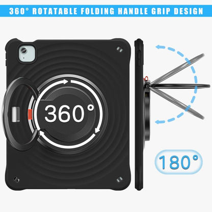 For iPad Air 13 2025 / 2024 Rotation Handle Holder Silicone Hybrid PC Tablet Case(Black) - iPad Air 13 2025 / 2024 Cases by buy2fix | Online Shopping UK | buy2fix