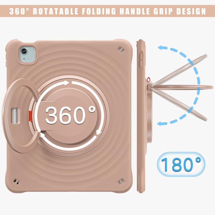 For iPad Air 13 2025 / 2024 Rotation Handle Holder Silicone Hybrid PC Tablet Case(Light Coffee) - iPad Air 13 2025 / 2024 Cases by buy2fix | Online Shopping UK | buy2fix