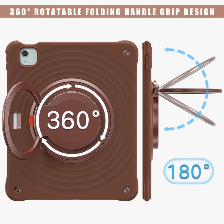 For iPad Air 13 2025 / 2024 Rotation Handle Holder Silicone Hybrid PC Tablet Case(Chocolate) - iPad Air 13 2025 / 2024 Cases by buy2fix | Online Shopping UK | buy2fix