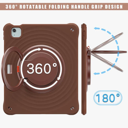 For iPad Air 13 2025 / 2024 Rotation Handle Holder Silicone Hybrid PC Tablet Case(Chocolate) - iPad Air 13 2025 / 2024 Cases by buy2fix | Online Shopping UK | buy2fix