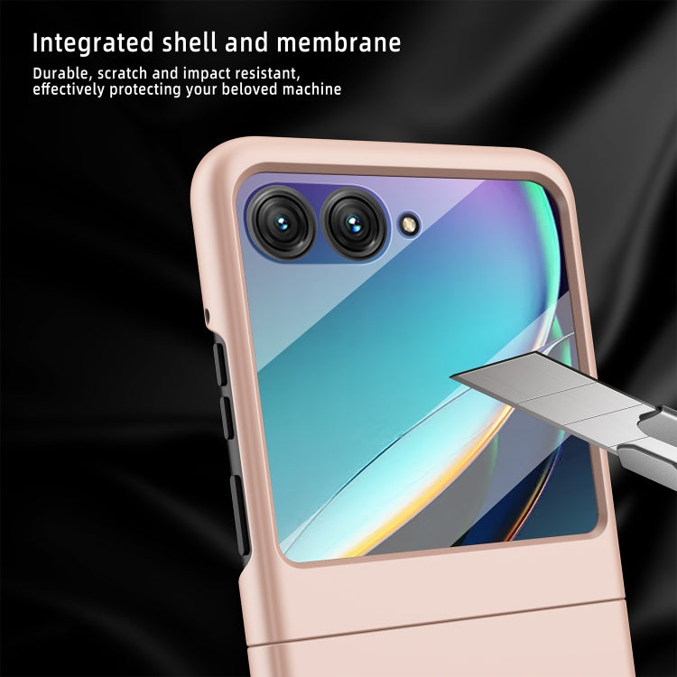 For Motorola Razr 50 Skin Feel Oil Spray Integrated PC Phone Case(Gold) by buy2fix