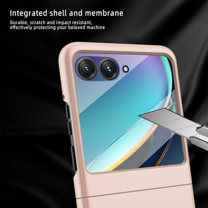 For Motorola Razr 50 Skin Feel Oil Spray Integrated PC Phone Case(Gold) by buy2fix