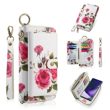 For Samsung Galaxy Note20 POLA Flower Multi-functional Zipper Wallet Leather Phone Case(Beige) - Galaxy Note20 Cases by buy2fix | Online Shopping UK | buy2fix