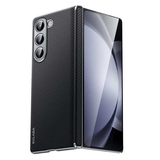 For Samsung Galaxy Z Fold5 SULADA 600D Kevlar Texture PC Shockproof Phone Case(Black) - Galaxy Z Fold5 Cases by SULADA | Online Shopping UK | buy2fix
