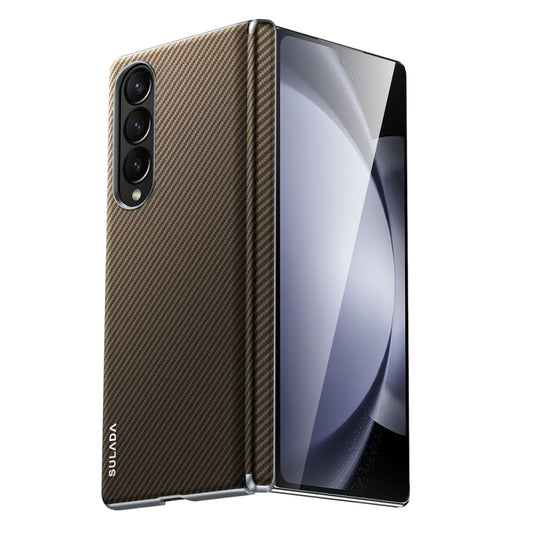 For Samsung Galaxy Z Fold4 SULADA 600D Kevlar Texture PC Shockproof Phone Case(Brown) - Galaxy Z Fold4 5G Cases by SULADA | Online Shopping UK | buy2fix