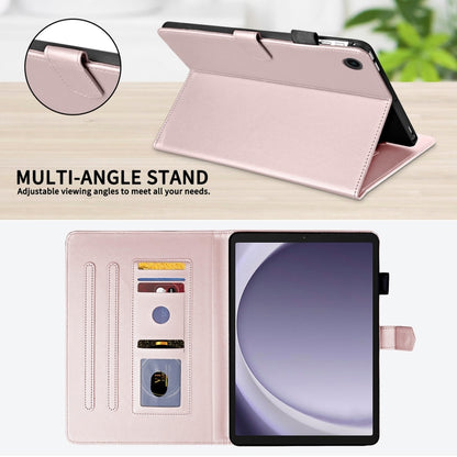 For Samsung Galaxy Tab A11 / A9 Rhombus Lattice Leather Tablet Case(Rose Gold) by buy2fix
