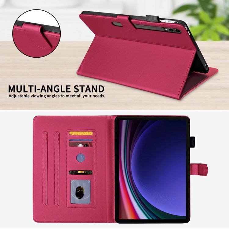 For Samsung Galaxy Tab S9 FE+ / S9+ Rhombus Lattice Leather Tablet Case(Red) by buy2fix