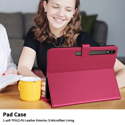 For Samsung Galaxy Tab S9 FE+ / S9+ Rhombus Lattice Leather Tablet Case(Red) by buy2fix