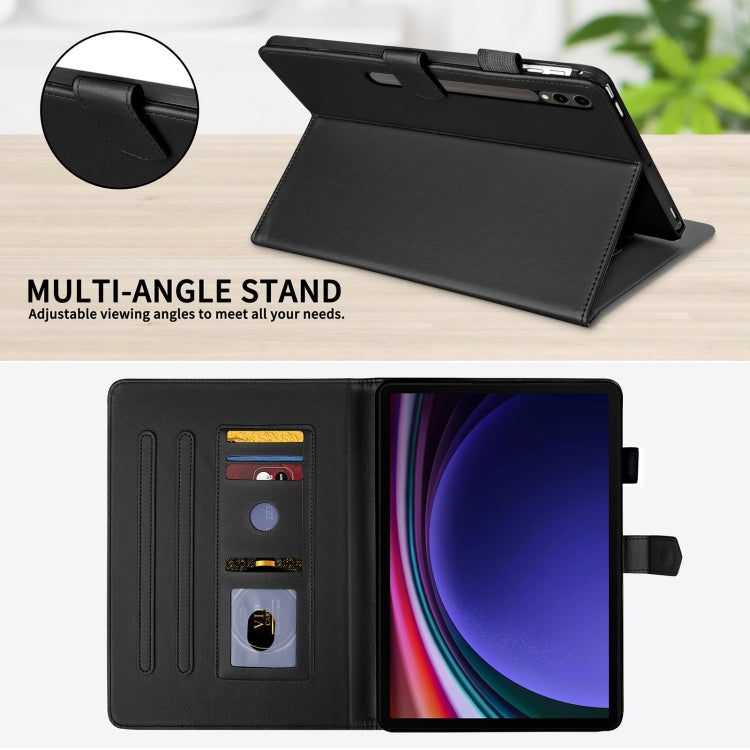 For Samsung Galaxy Tab S9 FE+ / S9+ Rhombus Lattice Leather Tablet Case(Black) by buy2fix