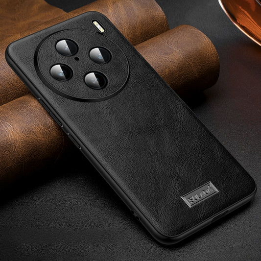 For vivo X100s Pro / X100 Pro SULADA Shockproof TPU + Handmade Leather Phone Case(Black) - vivo Cases by SULADA | Online Shopping UK | buy2fix