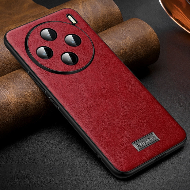For vivo X100 SULADA Shockproof TPU + Handmade Leather Phone Case(Red) by SULADA