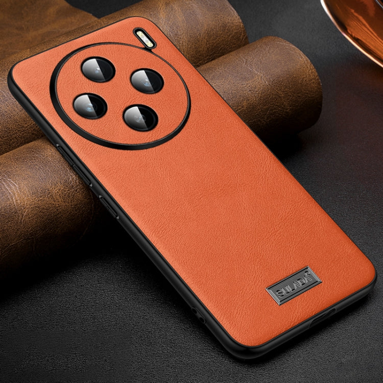 For vivo X100 SULADA Shockproof TPU + Handmade Leather Phone Case(Orange) by SULADA