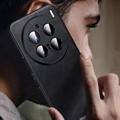 For vivo X100 SULADA Shockproof TPU + Handmade Leather Phone Case(Orange) by SULADA