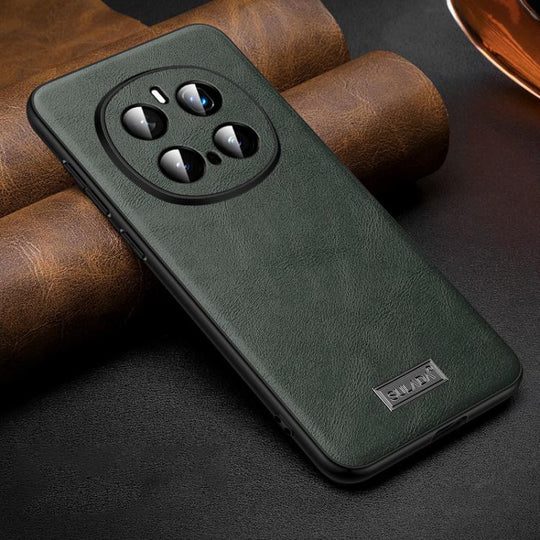 For Honor Magic7 Pro SULADA Shockproof TPU Hybrid Handmade Leather Phone Case(Green)