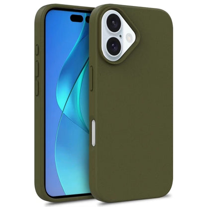 For iPhone 16 Wheat Straw TPU Phone Case(Army Green) by buy2fix