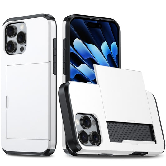 For iPhone 16 Pro Shockproof Armor Phone Case with Card Slot(White) by buy2fix