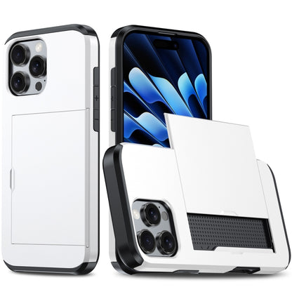 For iPhone 16 Pro Max Shockproof Armor Phone Case with Card Slot(White) by buy2fix
