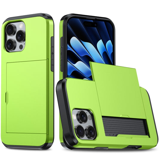 For iPhone 16 Pro Max Shockproof Armor Phone Case with Card Slot(Green) by buy2fix