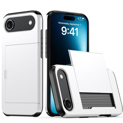 For iPhone Air Shockproof Armor Phone Case with Card Slot(White) - iPhone Air Cases by buy2fix | Online Shopping UK | buy2fix