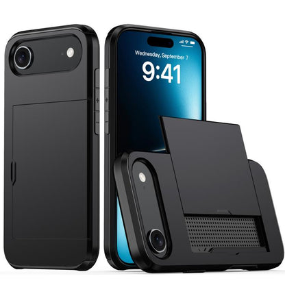 For iPhone Air Shockproof Armor Phone Case with Card Slot(Black) - iPhone Air Cases by buy2fix | Online Shopping UK | buy2fix