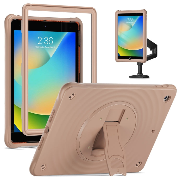 For iPad 10.2 2021 / 2020 / 2019 Holder Silicone Hybrid PC Tablet Case(Light Coffee) - iPad 10.2 Cases by buy2fix | Online Shopping UK | buy2fix