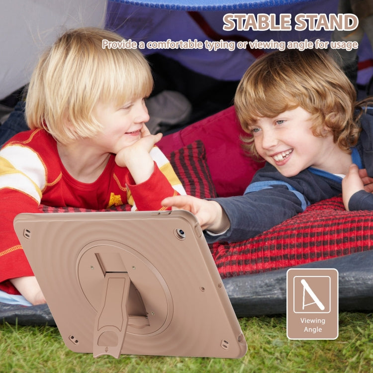 For iPad 10.2 2021 / 2020 / 2019 Holder Silicone Hybrid PC Tablet Case(Light Coffee) - iPad 10.2 Cases by buy2fix | Online Shopping UK | buy2fix