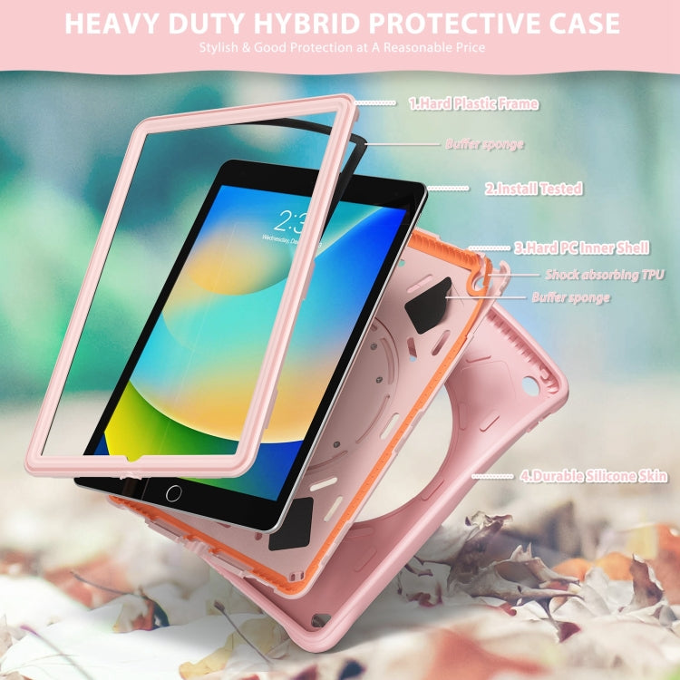 For iPad 10.2 2021 / 2020 / 2019 Holder Silicone Hybrid PC Tablet Case(Pink) - iPad 10.2 Cases by buy2fix | Online Shopping UK | buy2fix