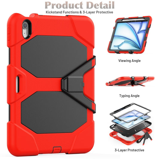 For iPad Air 11 2025 / 2024 Colorful Silicone Heavy Duty Hybrid PC Tablet Case(Red) - iPad Air 11 2025 / 2024 Cases by buy2fix | Online Shopping UK | buy2fix