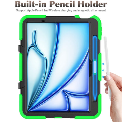 For iPad Air 11 2025 / 2024 Colorful Silicone Heavy Duty Hybrid PC Tablet Case(Green) - iPad Air 11 2025 / 2024 Cases by buy2fix | Online Shopping UK | buy2fix